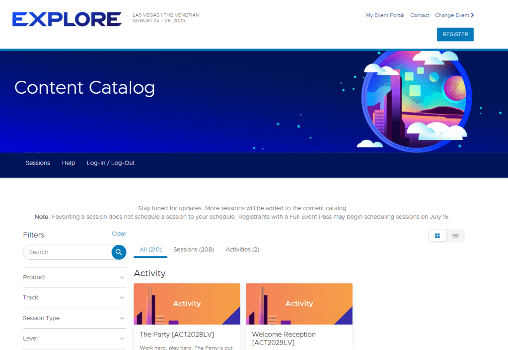 Get Ready! VMware Explore Content Catalog is Now&nbsp;Live
